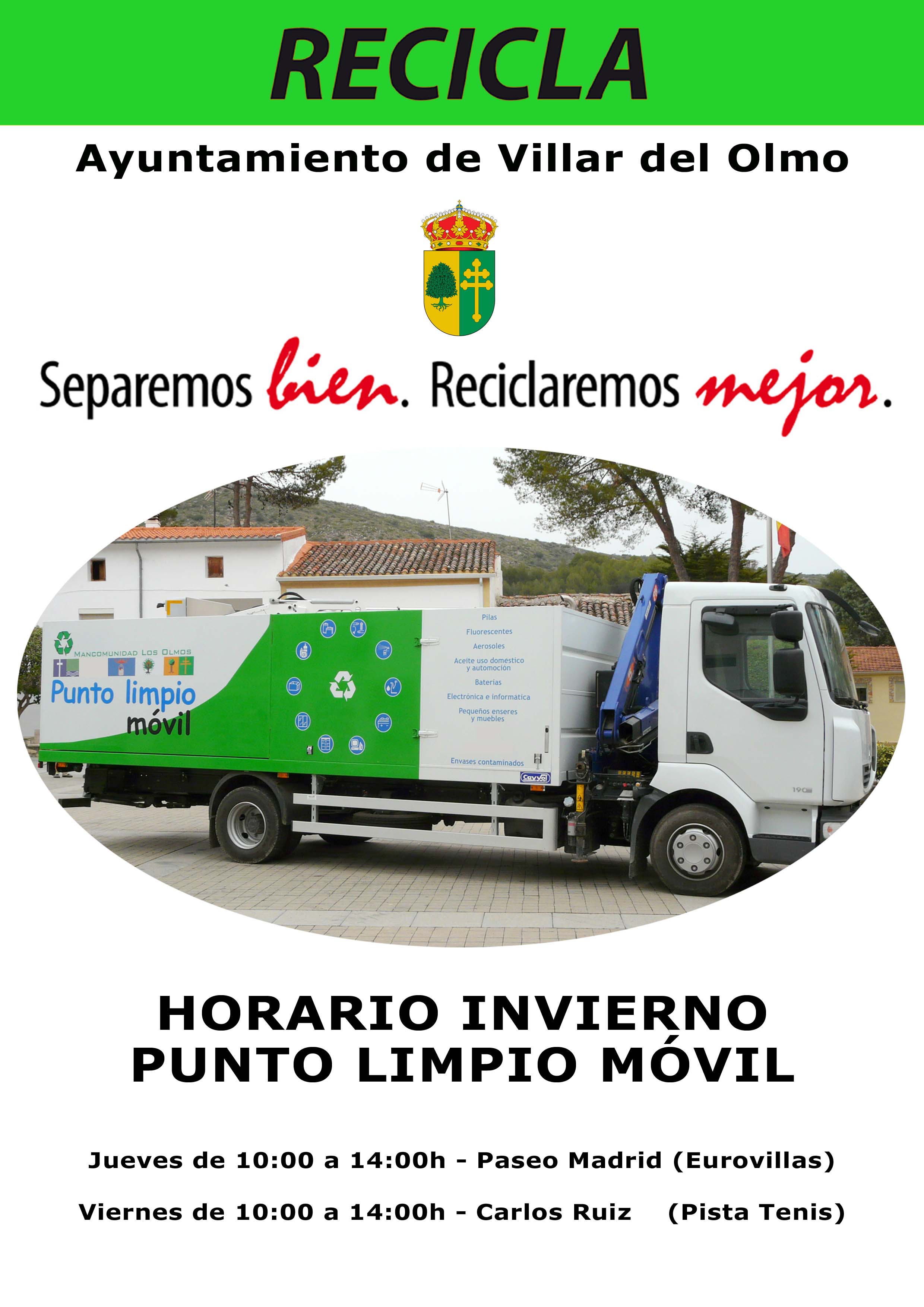 Horario de Invierno Punto Limpio Móvil