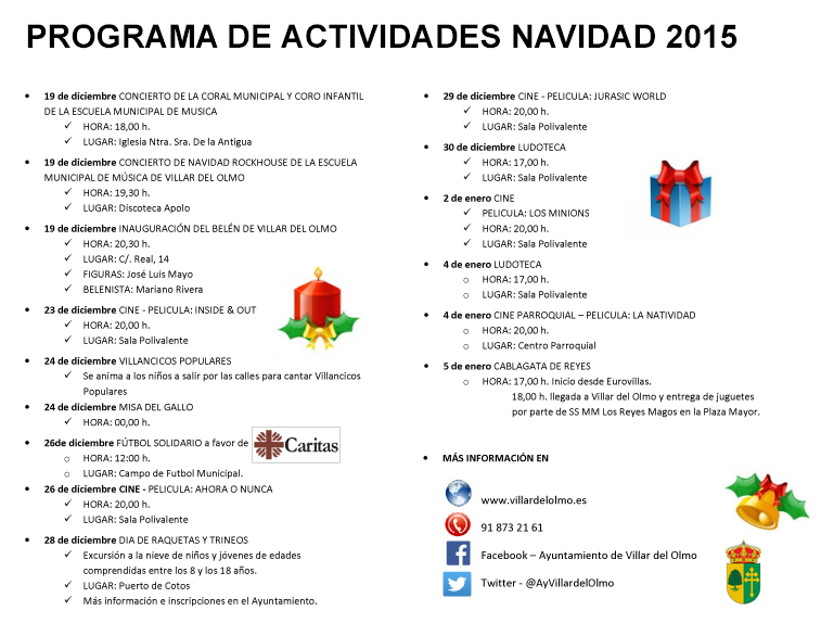 Programa de Actividades - Navidad 2015
