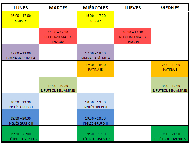 HORARIOEXTRAESCOLARES2015-2016